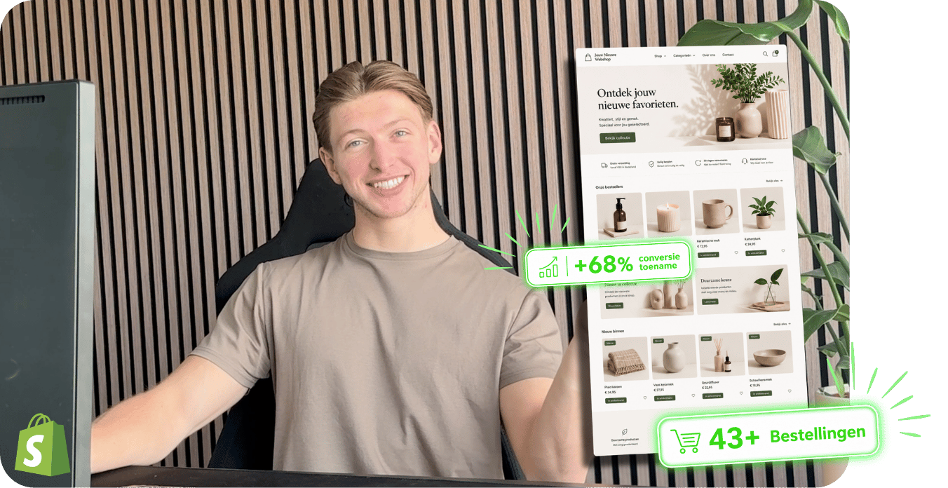 +68% conversie en 43+ bestellingen via nieuwe Shopify webshop